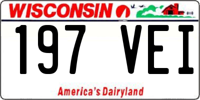 WI license plate 197VEI