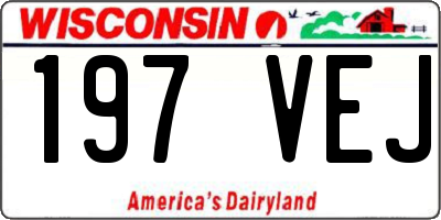 WI license plate 197VEJ
