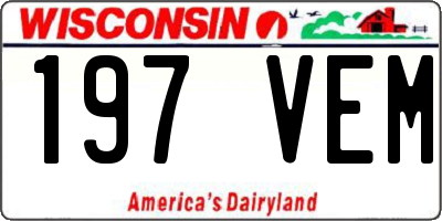WI license plate 197VEM