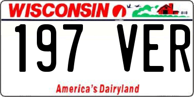 WI license plate 197VER