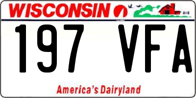 WI license plate 197VFA