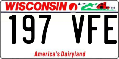WI license plate 197VFE