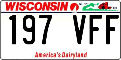 WI license plate 197VFF