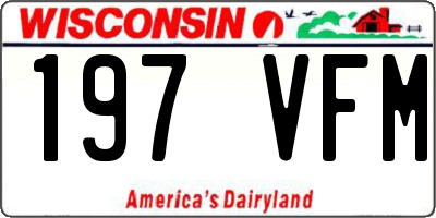 WI license plate 197VFM