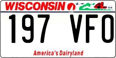 WI license plate 197VFO
