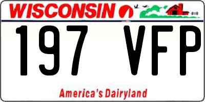 WI license plate 197VFP
