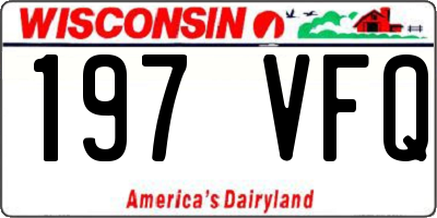 WI license plate 197VFQ