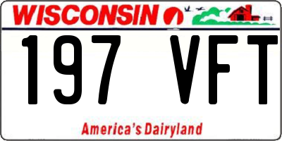 WI license plate 197VFT