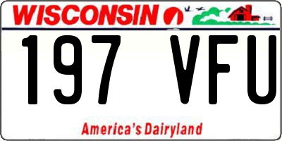 WI license plate 197VFU