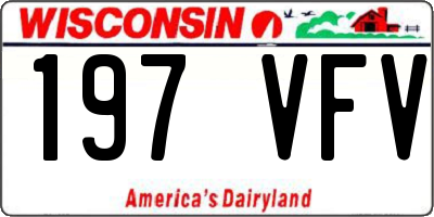 WI license plate 197VFV
