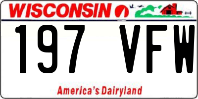 WI license plate 197VFW