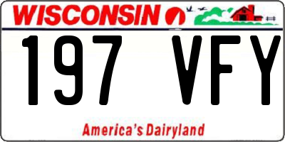 WI license plate 197VFY