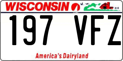 WI license plate 197VFZ