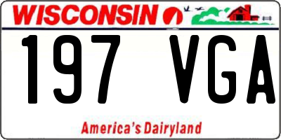 WI license plate 197VGA