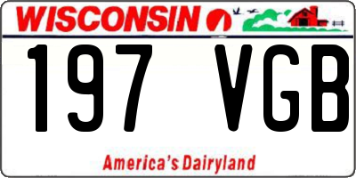 WI license plate 197VGB