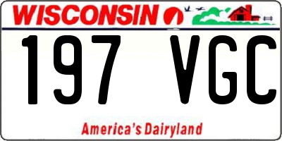 WI license plate 197VGC