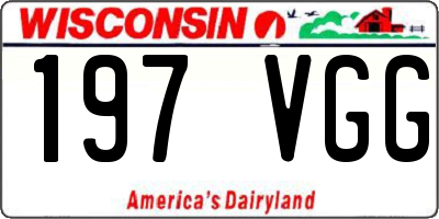 WI license plate 197VGG