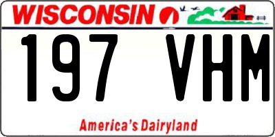 WI license plate 197VHM