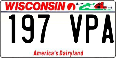 WI license plate 197VPA