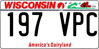 WI license plate 197VPC