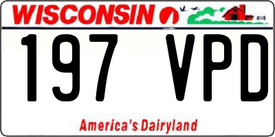 WI license plate 197VPD