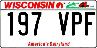 WI license plate 197VPF