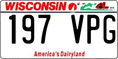 WI license plate 197VPG