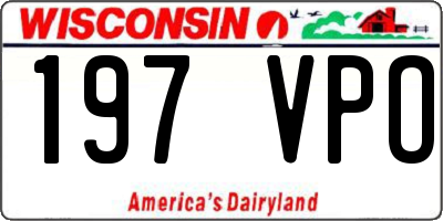 WI license plate 197VPO
