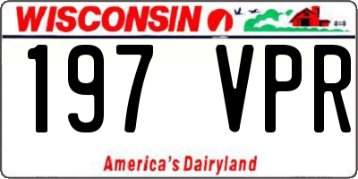 WI license plate 197VPR