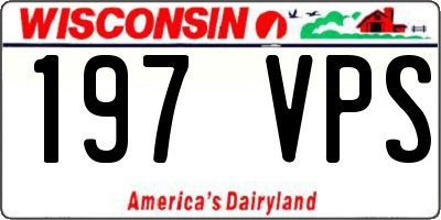 WI license plate 197VPS