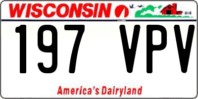 WI license plate 197VPV