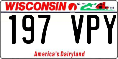 WI license plate 197VPY