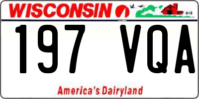 WI license plate 197VQA