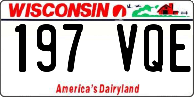 WI license plate 197VQE