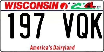 WI license plate 197VQK