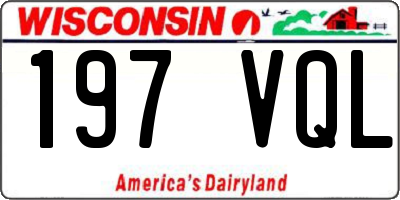 WI license plate 197VQL