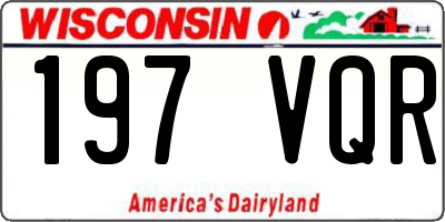 WI license plate 197VQR