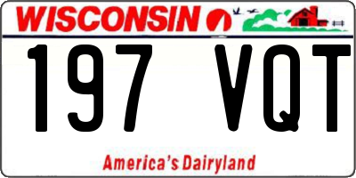 WI license plate 197VQT