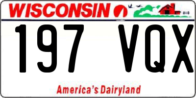 WI license plate 197VQX