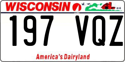 WI license plate 197VQZ