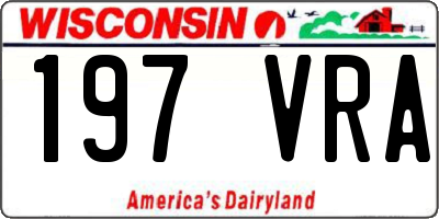 WI license plate 197VRA