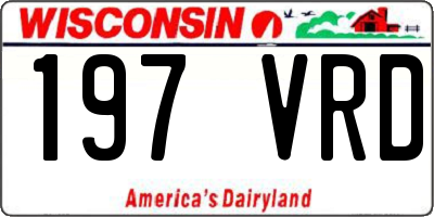 WI license plate 197VRD