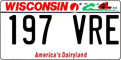 WI license plate 197VRE