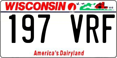 WI license plate 197VRF