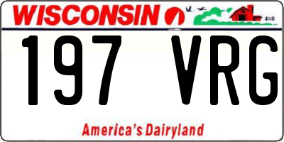 WI license plate 197VRG