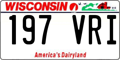 WI license plate 197VRI