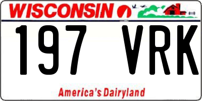 WI license plate 197VRK