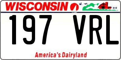 WI license plate 197VRL