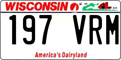WI license plate 197VRM