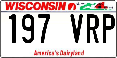 WI license plate 197VRP